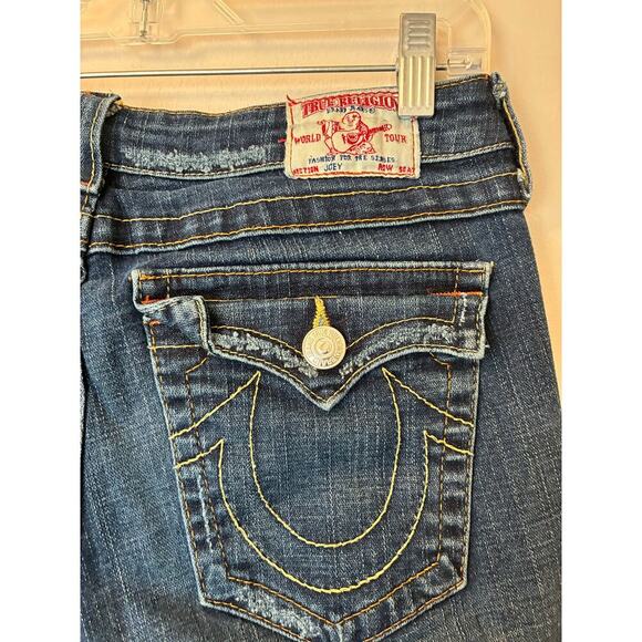 True Religion Women's Jeans Dark Wash Joey Denim Low Rise Vintage Flare Size 30 - Picture 3 of 6